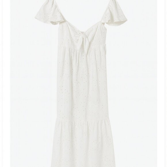 Lilly Pulitzer “Lantana” White Eyelet Midi Dress Smocked Back Flutter Straps NWT - Picture 1 of 8